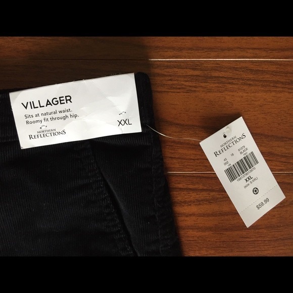 NWT Northern Reflections Wide Leg “Villager” Cords XXL Black - Picture 1 of 8